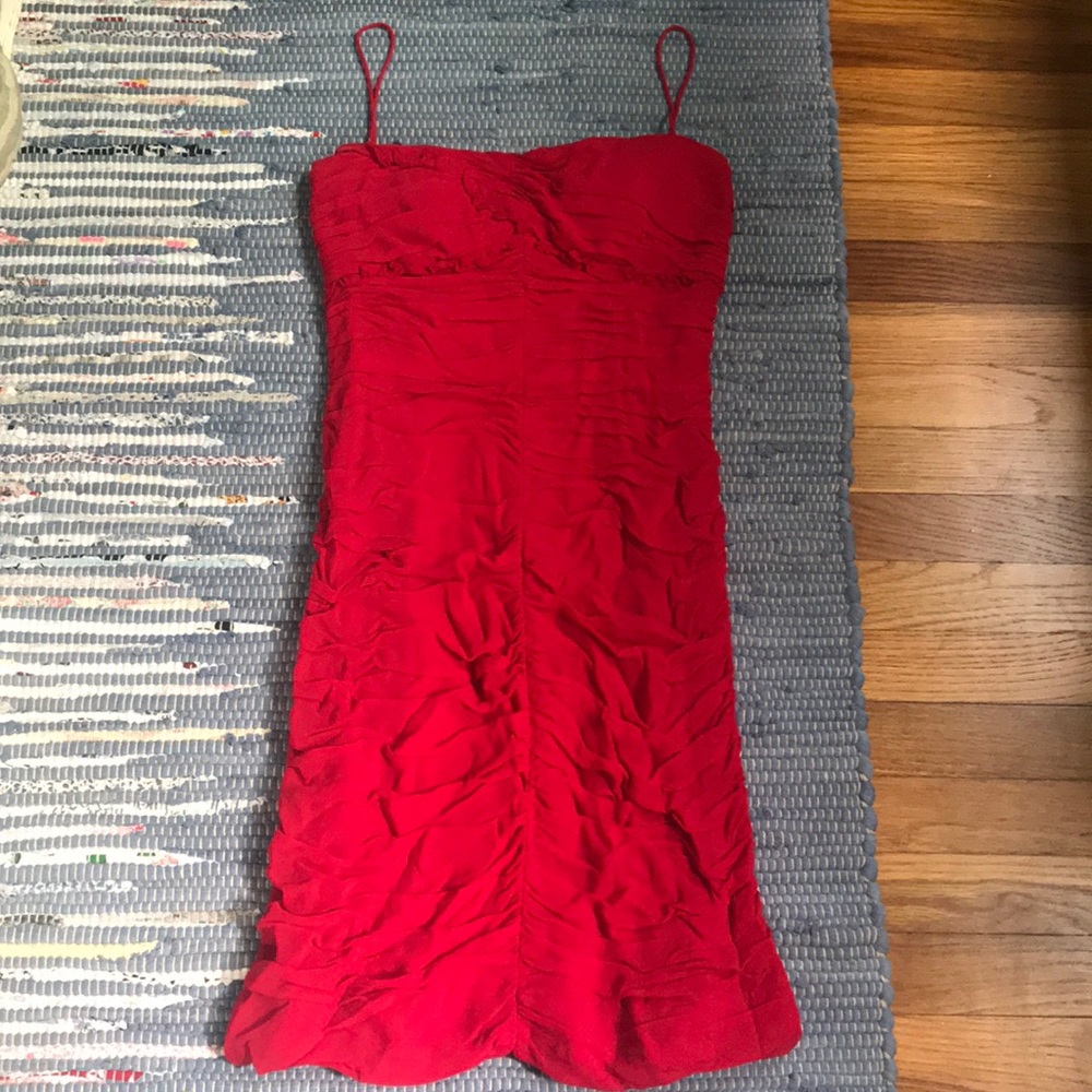 Bright red dress